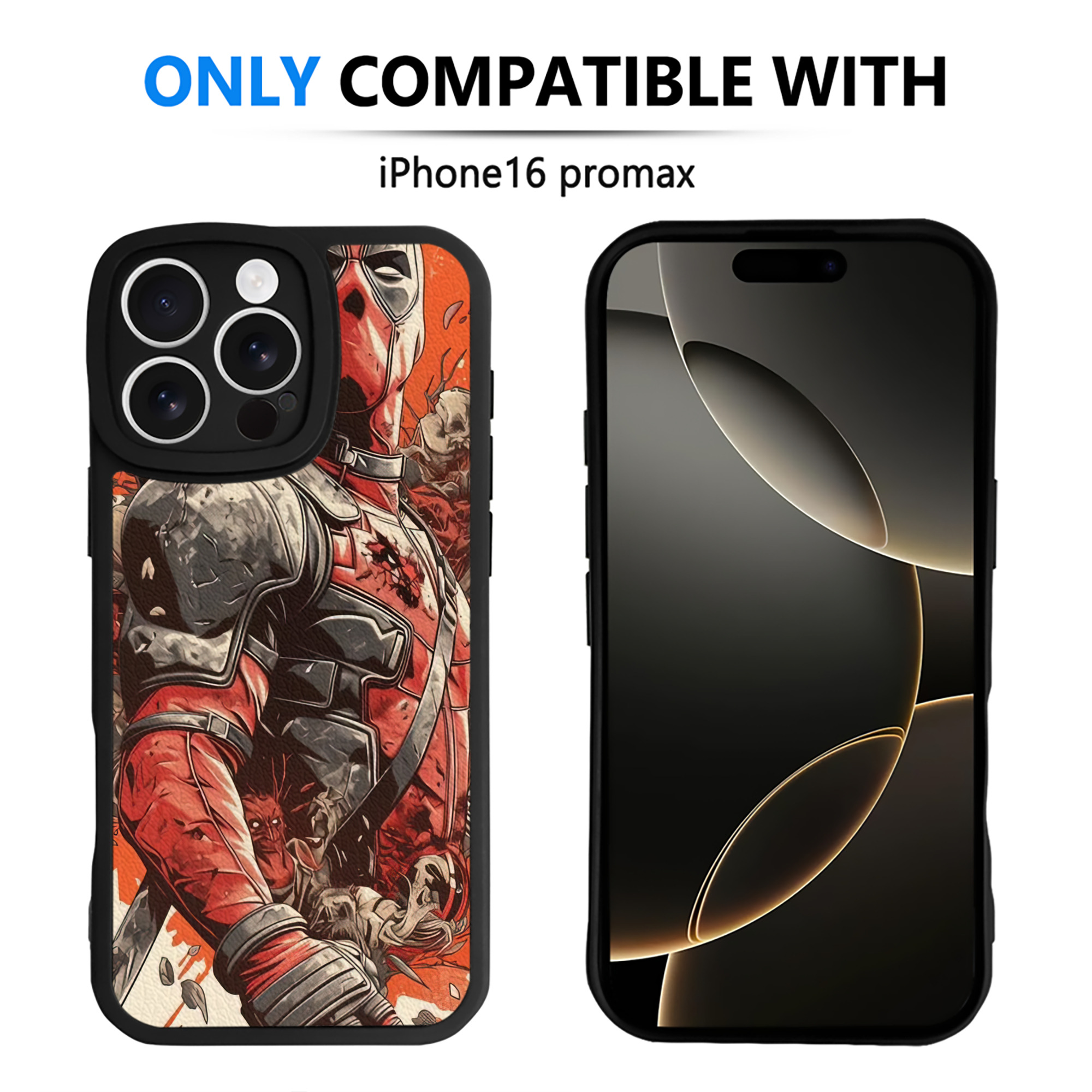 （画像用） Deadpool デッドプール 【iPhone 16シリーズ対応】シリコンスマホケース（レザー調） 材質：シリコン